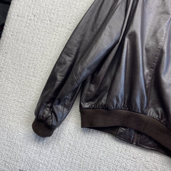 Emily Leather Military Flight Leather Bomber Jacket Men M Dark Brown Canada Made - Picture 10 of 12